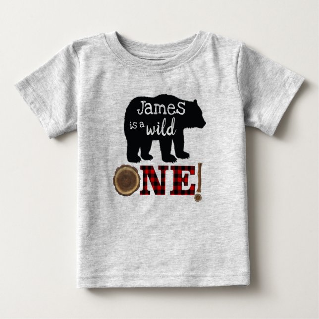 First Birthday Lumberjack T-shirt (Front)
