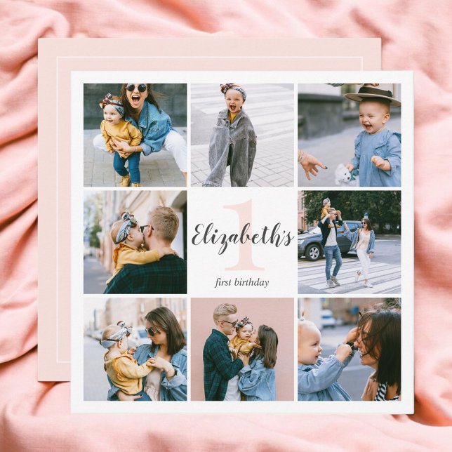 First Birthday Modern Photo Invitation (Creator Uploaded)