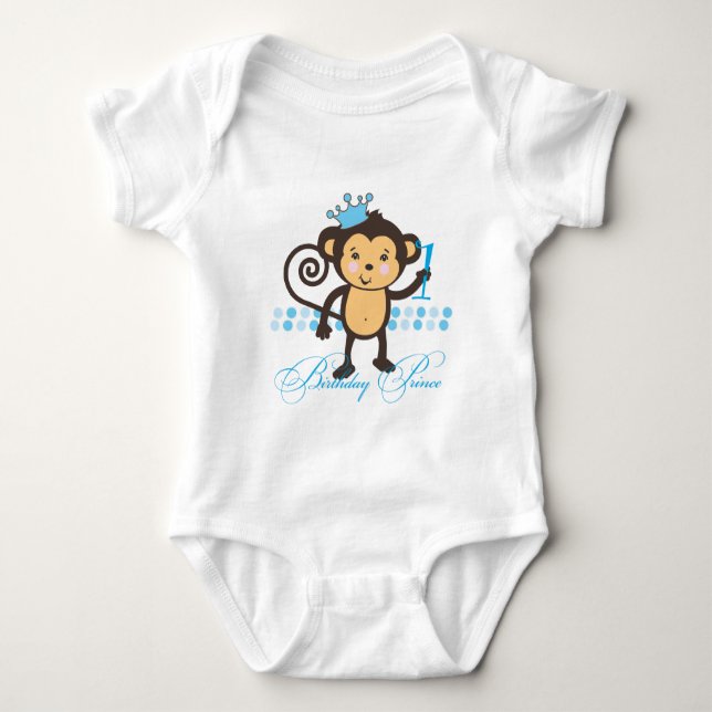 First Birthday Monkey Prince Shirt (Front)