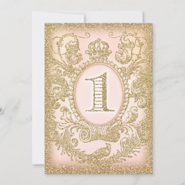 First Birthday Once Upon a Time Princess Peach Invitation (Front)