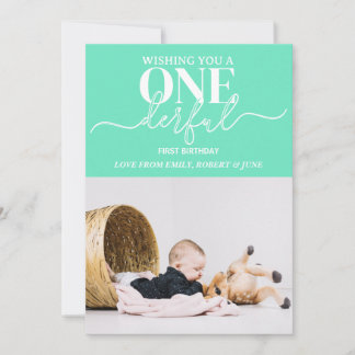 First birthday Onderful typography card