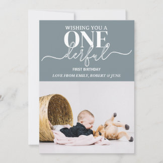 First birthday Onderful typography card