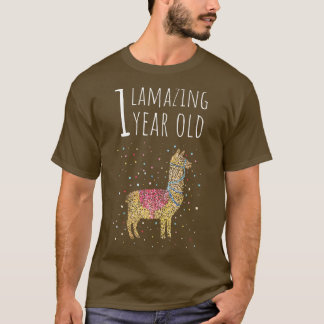 First Birthday One 1st Lama Alpaka T-Shirt