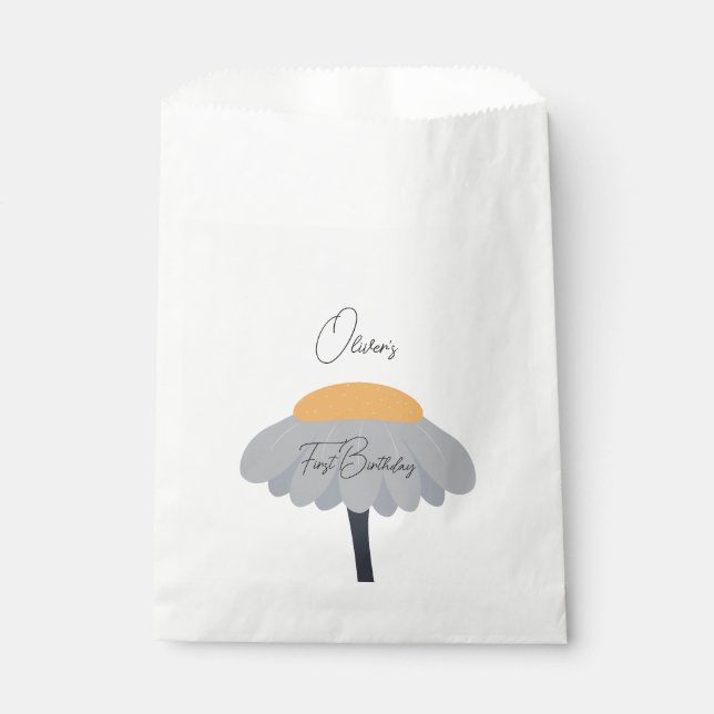 First Birthday Party Camomile Flower Cute Pastel  Favour Bags (Front)