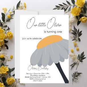 First Birthday Party Camomile Flower Cute Pastel Invitation