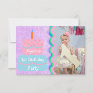 First Birthday Party for Baby Girl Invitations