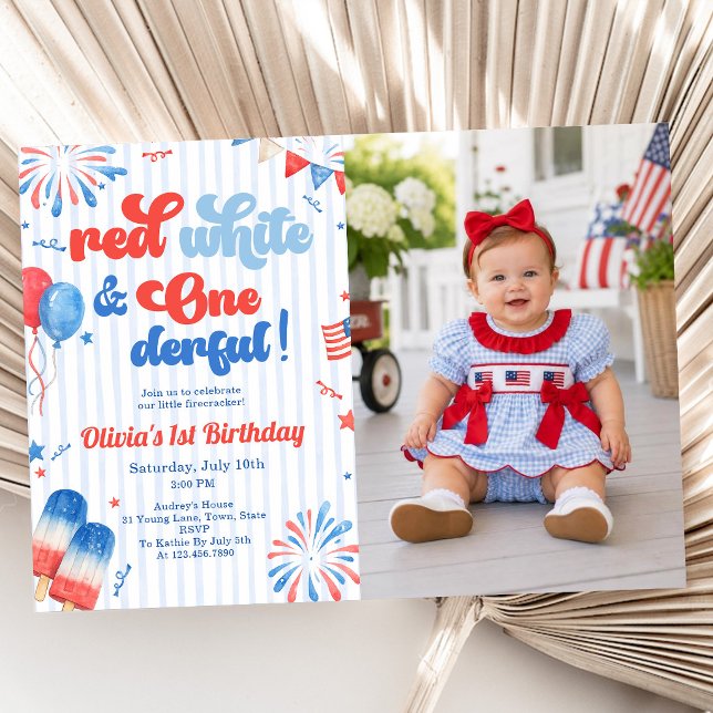  First Birthday Party Invitation - 4th of July (Creator Uploaded)