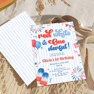 First Birthday Party Invitation - 4th of July