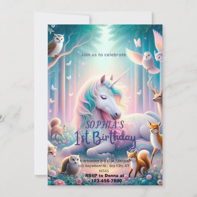 First Birthday Party Invitation/ Customisable Invitation (Front)