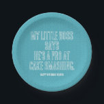 First birthday party Invitation Paper Plate<br><div class="desc">Congratulate your new boss's birthday party. Funny personalised paper plates for baby boy's 1st Birthday Party. Make your own unique birthday party! The pattern used in the background is called “Bishamon-kikkou, ” an auspicious pattern. In Japan, it is often used to pray for the healthy growth of boys. It's a...</div>