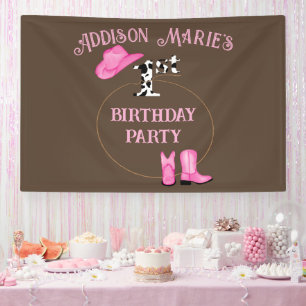 First Birthday Party Rodeo Cowgirl Banner