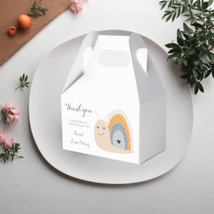 First Birthday Party Snail Rainbow Cute Pastel  Favour Box