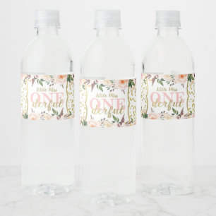 First Birthday Party Water Labels, Boho Bottle Label