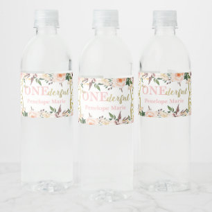 First Birthday Party Water Labels, Boho Bottle Label