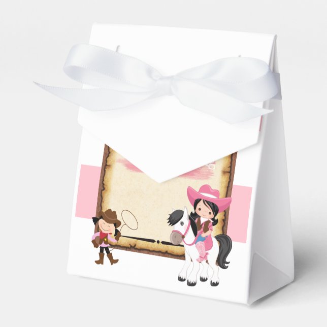 First birthday party wild west cowgirls favour bag favour box (Front Side)