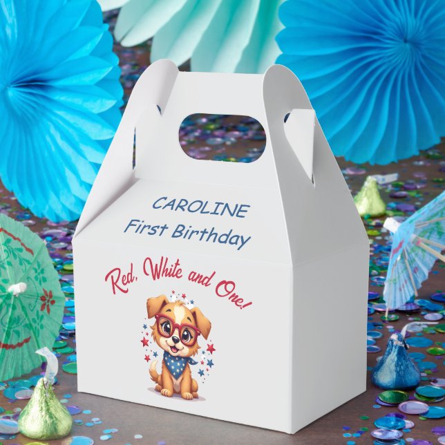 First Birthday Patriotic 4th of July  Favour Box (Party)