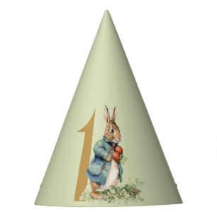 First Birthday Peter the Rabbit picking vegetables Party Hat