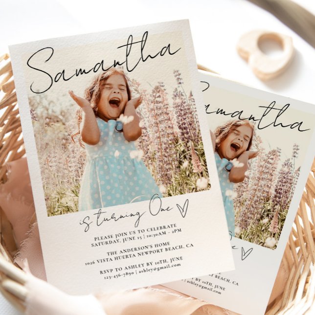 First Birthday, Photo BIrthday For All Ages Invitation (Creator Uploaded)