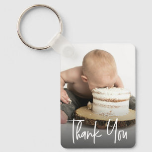 First Birthday Photo Thank You Personalised Party Key Ring