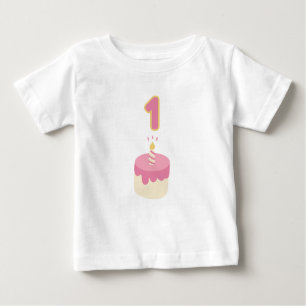 First birthday pink cake  baby T-Shirt