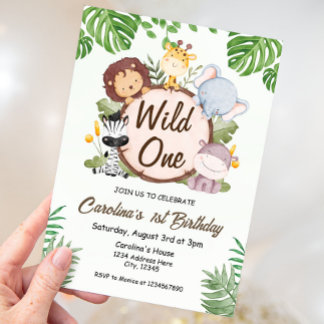 First Birthday Safari Birthday Invitation
