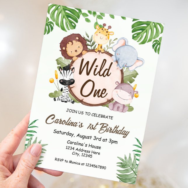 First Birthday Safari Birthday Invitation (Creator Uploaded)