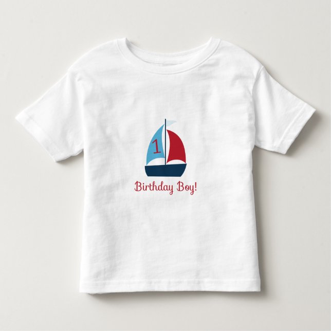 First Birthday Sail Boat T-Shirt (Front)
