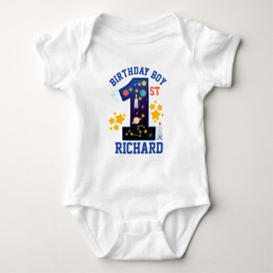 First birthday Space custom design Baby Bodysuit