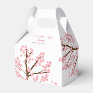 First Birthday Spring Cherry Blossoms Floral Cute Favour Box