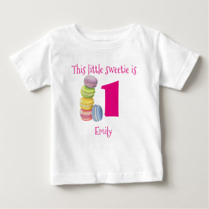 First Birthday Sweet Macarons Personalised Baby T-Shirt