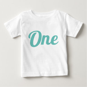 First Birthday Teal Baby T-Shirt