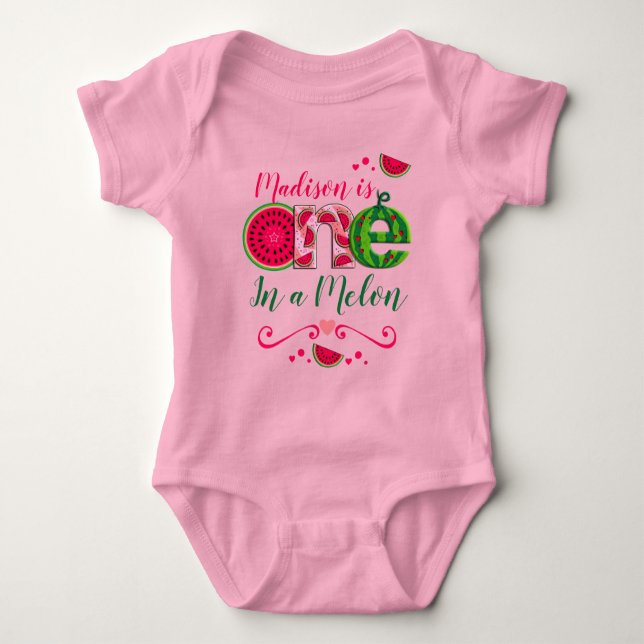 First Birthday Watermelon | One in a melon Baby Bodysuit (Front)