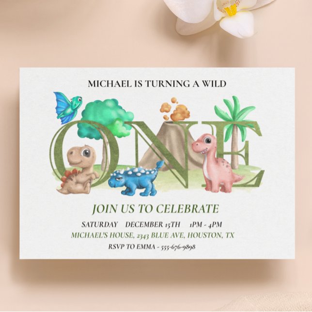 First Birthday Wild One Baby Dinosaurs  Flyer (Creator Uploaded)