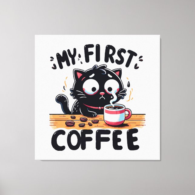 First Black Coffee Adventure Canvas Print (Front)