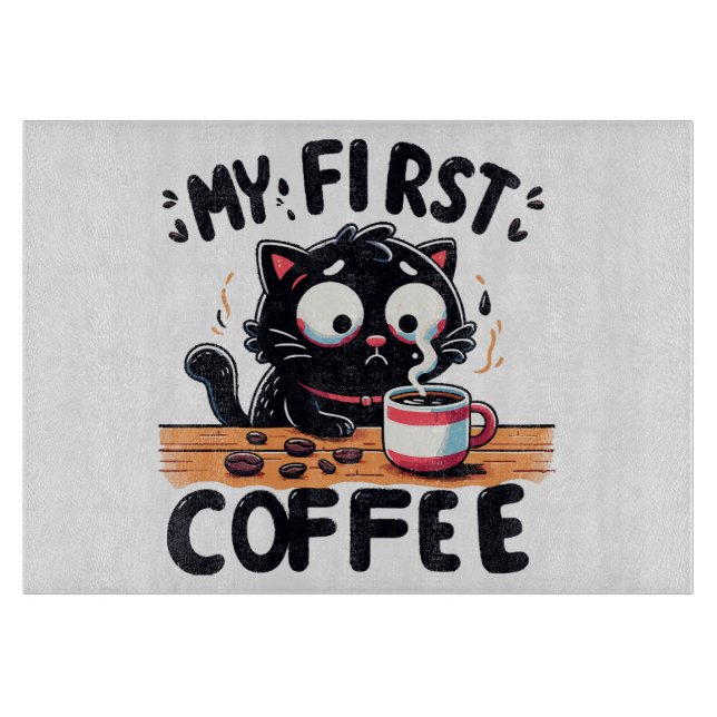 First Black Coffee Adventure Cutting Board (Front)