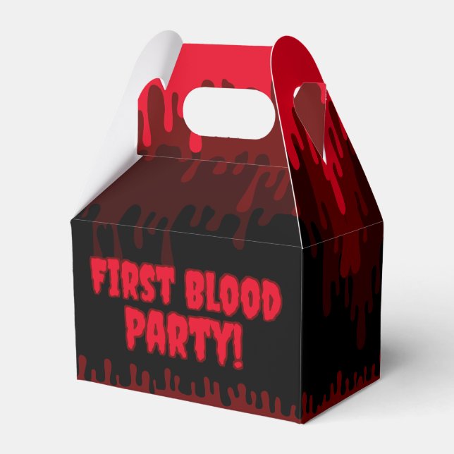 First Blood Party Red Dripping Period Name Favour Box (Front Side)