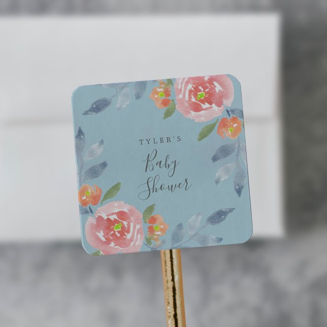 First Bloom Floral Baby Shower Envelope Seals (Creator Uploaded)