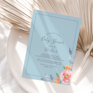 First Bloom Floral Baby Shower Invitation