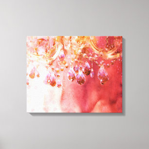 First Blush pretty golden pink chandelier canvas Print