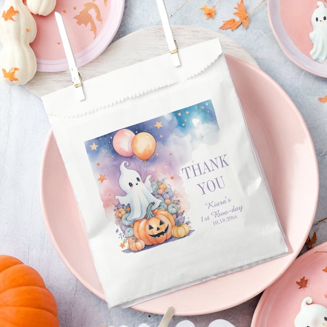 First Boo-Day Celebration - Ghost & Pumpkin Favour Bags (Creator Uploaded)