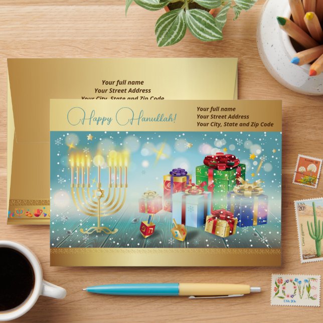 First Candle of Hanukkah Festival of lights party  Envelope (Desk)