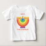 First Chanukah / Hannukah T Shirt<br><div class="desc">Personalize this t-shirt with baby's name,  and change the text from first chanukah to text of your choice!</div>
