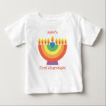 First Chanukah / Hannukah T Shirt<br><div class="desc">Personalize this t-shirt with baby's name,  and change the text from first chanukah to text of your choice!</div>