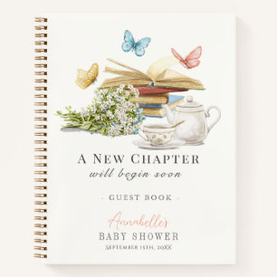 First Chapter Book Tea Set Baby Shower Guest Book