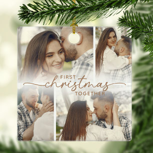 First Christmas 5 Photo Personalised Christmas Ceramic Ornament