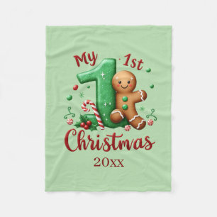 First Christmas add year baby Fleece Blanket
