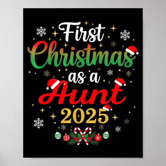 First Christmas As A Aunt 2025 New Mommy Xmas  Poster (Front)