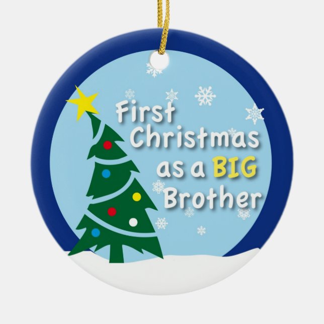 First Christmas as a BIG Brother Ceramic Tree Decoration (Front)