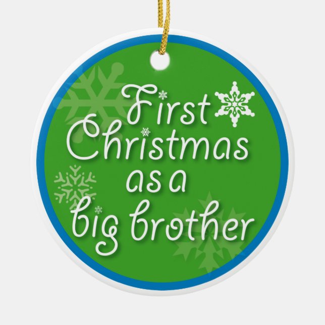 First Christmas as a Big Brother Ceramic Tree Decoration (Front)