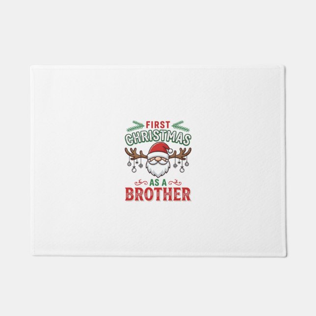 First Christmas As a Brother Santa Gnome Doormat (Front)